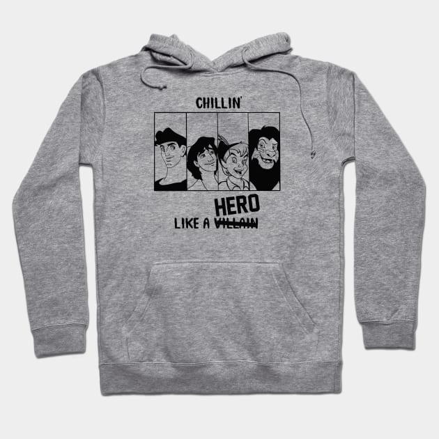 Chillin like a Hero - Aladdin, Peter Pan, Simba, Hercules Hoodie by TheTreasureStash